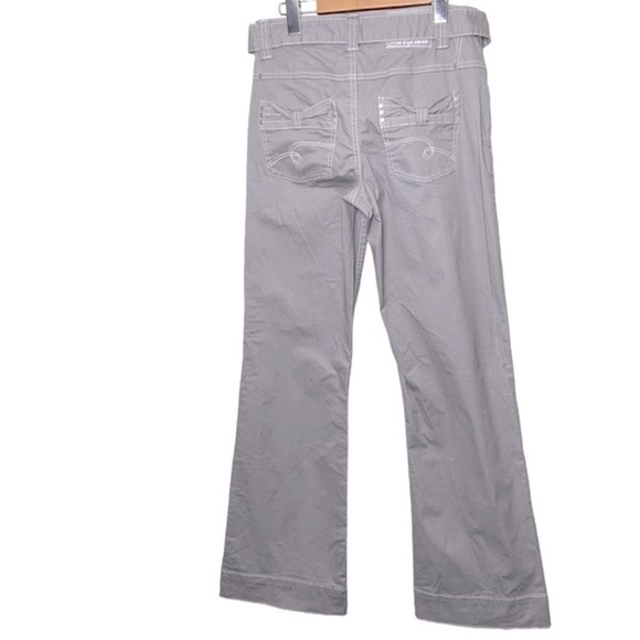 Not The Same N.T.S UK Gray Straight Wide Leg Pants Mid Rise Belted Waist 36" - Picture 3 of 16